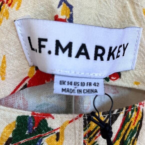 Anthropologie LF Markey Bryson Dungarees Womens Overalls Size 10 Harvest Print - Picture 14 of 16